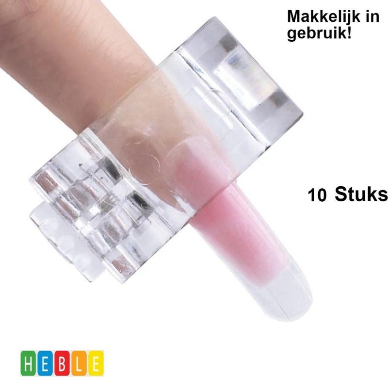 *** 10 x Polygel klem - Dual Form Klem - Nagelklem - van Heble® ***