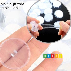 *** Zelfklevende Ophanghaakjes / Plafondhaak doorsnede 30mm Transparant per 15 stuks - van Heble® ***