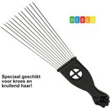 *** Afro Kam - Afro Comb - Afro Pick - Styling Pik Afro Comb - Zwart - van Heble® ***