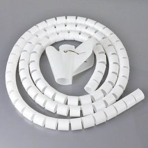 *** Spiraal Kabelslang - 20mm 2M Spiraalband - Op Maat Te Knippen - Spiraalslang Met Rijgtool - Wit- van Heble® ***