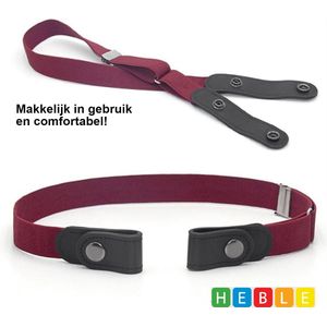 Heble® - Elastische Broekriem - Gespvrij - Unisex - Bordeaux #Riem #Elastisch