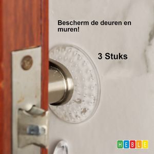 3 Stuks Transparante Ribbel Deurbeschermers - Muurbescherming - Siliconen Deurstoppers - Flexibele Stootrubber Deurklink Buffer van Heble®