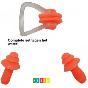 *** Neusclip Zwemmen - Zwemaccessoire - Inclusief Oordoppen - Voor Comfort & Bescherming - Oordoppen Oranje - Watervrij van Heble®***