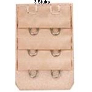 Heble - BH Verlengstuk - Beige - 3x 2 Haaks - Tussenstukje - Beha Verlenger