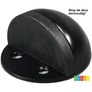 *** Deurstopper RVS - Zwart - Zelfklevende Deurstop - Incl. 2 schroeven & Zelfklevend Tape - Deurstopper van Metaal - Doorstop - van Heble® ***