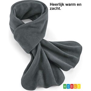 *** Warme fleece winter sjaal donkergrijs voor volwassenen - Gemaakt van 100% polyester - van Heble® ***