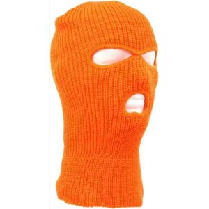 *** Bivakmuts Oranje- Warme muts - Rekbaar - One Size - Balaclava - Motor-3 gaats-face mask-warm-Heble® ***