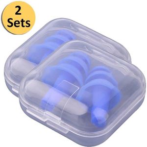 *** 2 Paar Blauwe oordoppen - 4 stk Zachte siliconen - Universeel en ideaal voor reizen en slaap - Nachtrust - Goed Slapen - Op maat Knippen - van Heble® ***