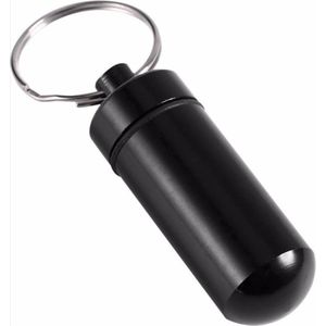 *** Medicatie Pillenkoker - Medicijnkoker Sleutelhanger Koker - Pillendoosje - Waterdichte Capsule - Waterdichte Sleutelhanger - - Waterproof Pill Case - Zakformaat - Zwart van Heble® ***