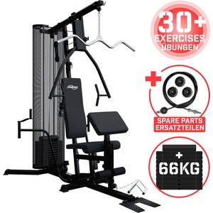 Physionics - Krachtstation - Fitness Station - Multifunctionele Halterbank - HomeGym