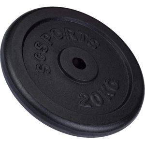 ScSPORTS® - Gietijzeren Gewichtsschijven - Duurzaam - Veelzijdige Fitness Training - Gemakkelijk in gebruik - 20 kg - Zwart