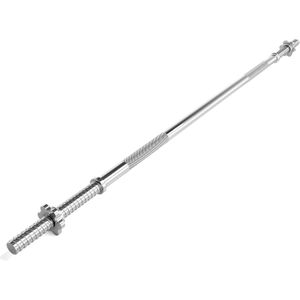 ScSports® - Verchroomde Barbell Bar / Halterstang met Stersluitingen voor Veelzijdige Training - Zilver - 120 cm