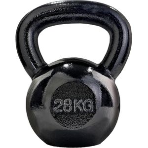 ScSPORTS® - Gietijzeren Kettlebell - Duurzaam - Lichaamstraining - Veelzijdige fitness training - 28 kg - Zwart