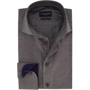 Cavallaro Napoli Angelo slim fit overhemd, twill, grijs