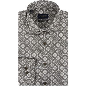 Cavallaro - Groen Zakelijk Overhemd - Katoen - Extra Lange Mouwen