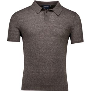 Cavallaro Castro Polo bruin gebreid slim fit katoen
