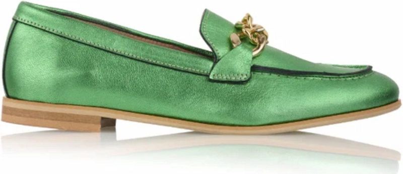 DWRS - HAVANA Chain Loafer - Metallic Green - Leer