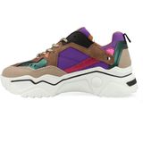 DWRS - Pluto - Sneakers - Paars Beige - Suède Leer Textiel