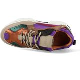 DWRS - Pluto - Sneakers - Paars Beige - Suède Leer Textiel