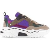 DWRS - Pluto - Sneakers - Paars Beige - Suède Leer Textiel
