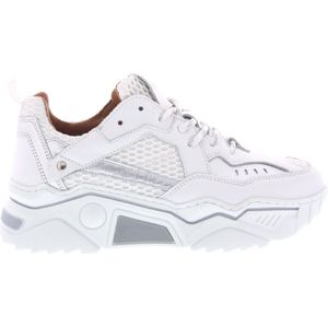 DWRS Pluto Chunky Leren Sneakers Wit/Zilver