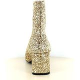 DWRS Label - Lugano - Enkellaars - Champagne - Glitterafwerking, Hoogwaardig Leer