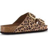 DWRS - MADRID - Sandalen - Leopardprint - Leer - Cognac Accenten