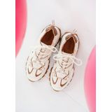 DWARS - Bonney Teddy - Sneakers - Off-White - Leren Bovenkant, Uitneembaar Voetbed