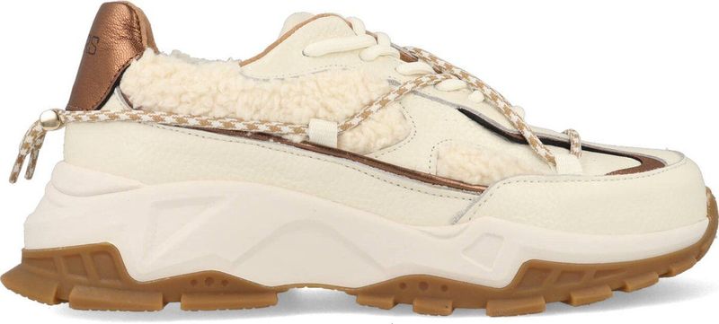 DWARS - Bonney Teddy - Sneakers - Off-White - Leren Bovenkant, Uitneembaar Voetbed