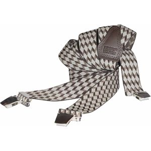 Pierre Mouton Escher Bretel - Bretels - Volwassenen - Heren - Bruin - 140cm - 3 brede clips - XL - XXL