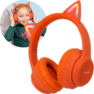 iMoshion Kids LED Light Cat Ear Bluetooth Headphones - Kinder koptelefoon - Draadloze koptelefoon + AUX kabel - Oranje