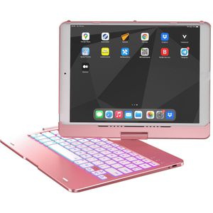 Accezz 360 Slim Keyboard Bookcase voor de iPad 9 (2021) 10.2 inch / iPad 8 (2020) 10.2 inch / iPad 7 (2019) 10.2 inch - Rosé Goud