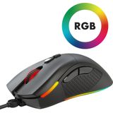 iMoshion Bedrade Gaming Muis met RGB Led Verlichting voor Laptop en Computer - 7200 Dpi - Plug & Play - Rechtshandig - Zwart