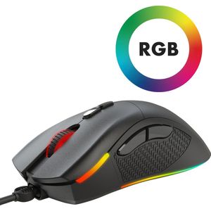 iMoshion Bedrade Gaming Muis met RGB Led Verlichting voor Laptop en Computer - 7200 Dpi - Plug & Play - Rechtshandig - Zwart
