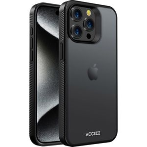 Accezz Rugged Frosted Backcover voor de Apple iPhone 15 Pro Max - Zwart