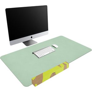 iMoshion Bureau Onderlegger - 120 x 60 cm - Hoogwaardig kunstleer - Bureau Accessoires - Bureau Organizer - Antislip Muismat XXL - Inclusief draagriem - Groen