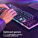 iMoshion Gaming Toetsenbord met RGB Verlichting - QWERTY Keyboard Bedraad - Mechanische Toetsen - USB-A aansluiting - Zwart