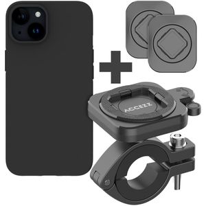 Accezz - EasyLock - Telefoonhouder Fiets - Aluminium - Zwart - 360 Graden Draaibaar