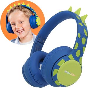 IMOSHION - Kinderkoptelefoon - Blauw - Decibelbegrenzer - AUX / Bluetooth