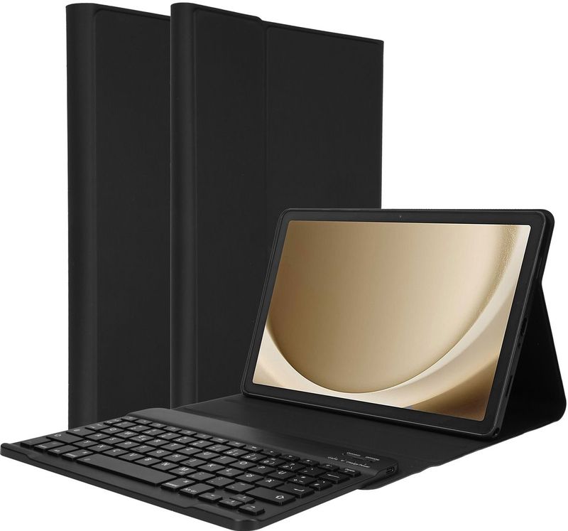 Accezz - QWERTY Bluetooth Keyboard Bookcase - Zwart - Kunststof