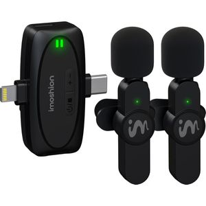 iMoshion 2-pack Draadloze Microfoon voor telefoon - Wireless Mini Microphone - 50 Meter Bereik - Voor o.a. Vlog en Livestream