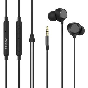 Accezz In-ear oordopjes - Bedrade oordopjes - AUX / 3,5 mm Jack aansluiting - Zwart