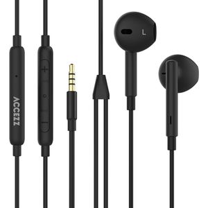 Accezz Oordopjes - Bedrade oordopjes - AUX / 3,5 mm Jack aansluiting - Zwart