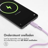 Imoshion - USB C naar USB C Kabel - 2 Meter - Lila - Snellader 60W