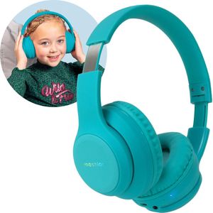 iMoshion Kids LED Light Bluetooth Headphones - Kinder koptelefoon - Draadloze koptelefoon + AUX kabel - Lichtblauw