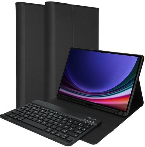 Accezz AZERTY Bluetooth Keyboard Bookcase - Zwart - Kunststof