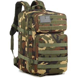 RAMBUX® - Tactical Backpack - Militaire Rugzak - Camouflage Groen - Leger Wandelrugzak - Rugzak - 45 Liter