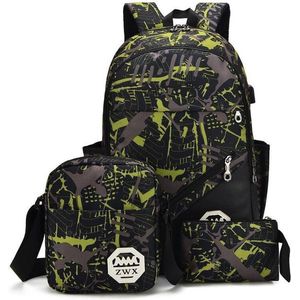 Rugzak - Camouflage Groen - Schooltas - Rugzak Kind - Back to School - Rugtas