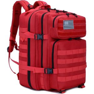 RAMBUX® - Tactical Backpack - Militair Tactisch - Rood - Wandelrugzak - Rugtas - Rugzak - 45 Liter