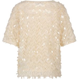 NUKUS Aria Top Lace - Ecru - Dames T-shirt